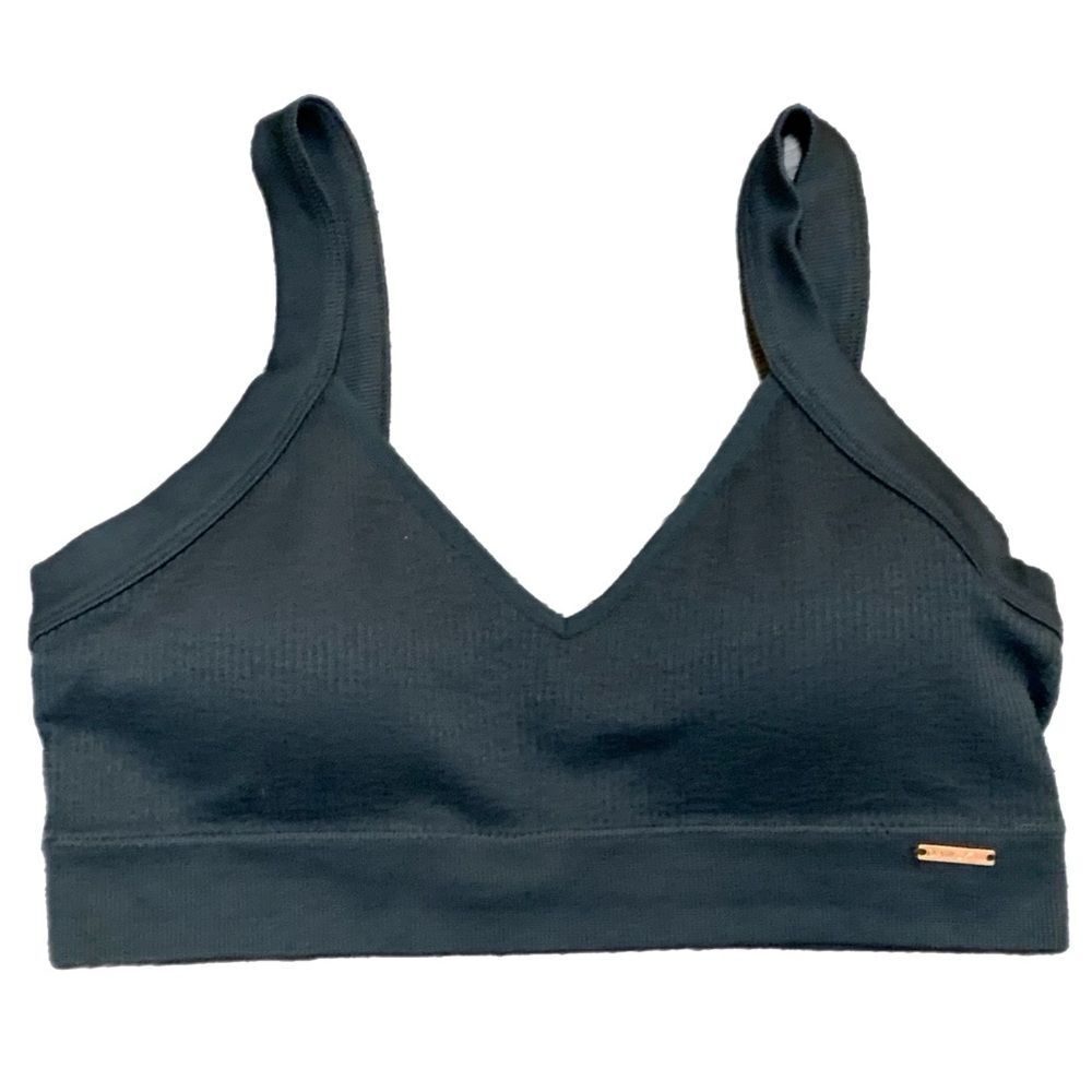 DANSKIN  Sports Bra Girls Large Gray Ribbed, Running Workout Gym.